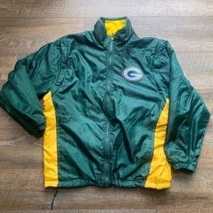 Green Bay Packer NFL Jacket/Vest Reversible 4 n 1 Jacket Sz Large